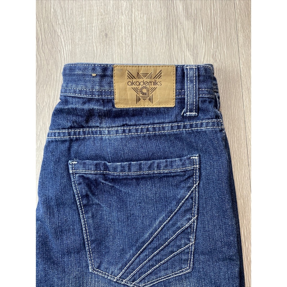 Akademiks Jeans Men's Size 32 Medium Wash Distressed Math Y2K VTG 00's Denim